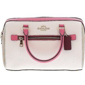 White and Pink Coach Satchel